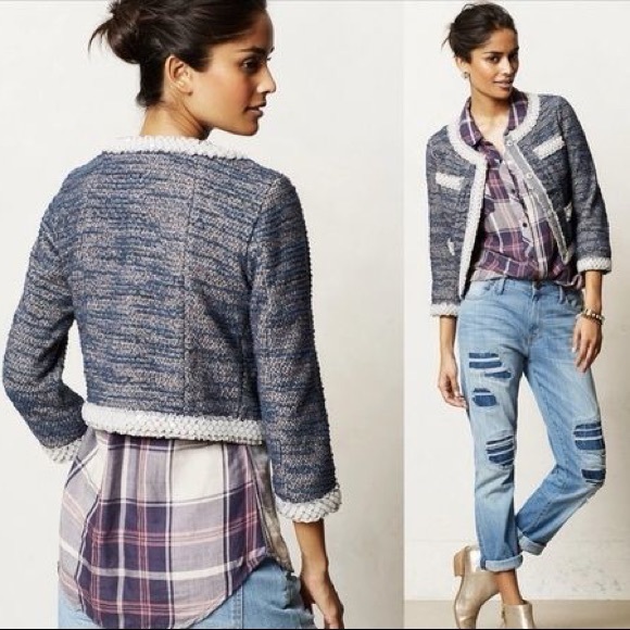 Isani Massey Blue Tweed Jacket from Anthropologie - Picture 3 of 7